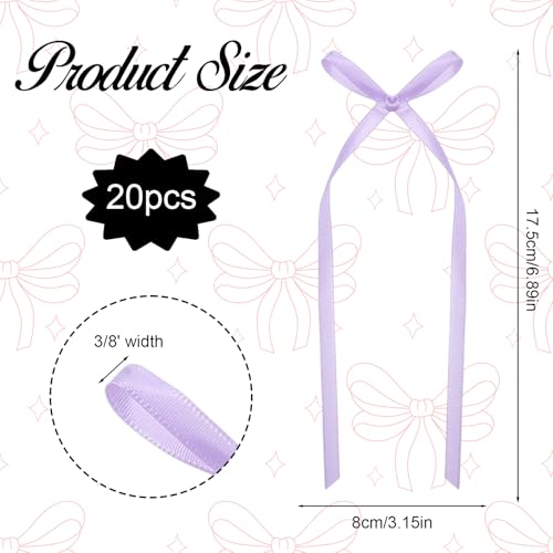 20 Purple Cake Bows - Elegant Satin Decorations for Weddings & Birthdays