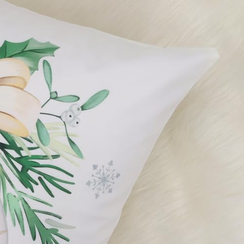 Christmas Throw Pillow Covers Set of 4 - 18x18 Inch Velvet Decor