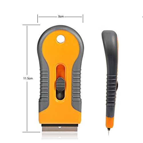 EHDIS Yellow Car Sticker Remover & Glass Cooktop Scraper with 10 Blades