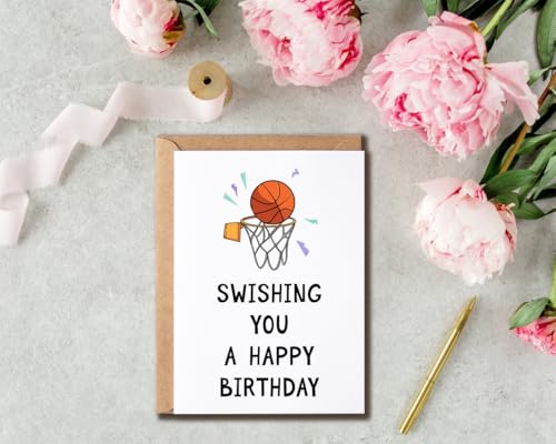 Basketball Birthday Card - Punny Card for Him - 5x7 inches