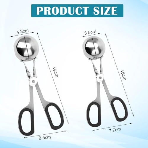 AHIER 2PCS Black Non-Stick Meatball Maker with Detachable Handles