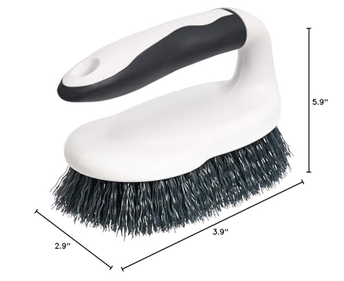 Amazon Basics Heavy-Duty Scrub Brush Set - 2-Pack with Ergonomic Handle