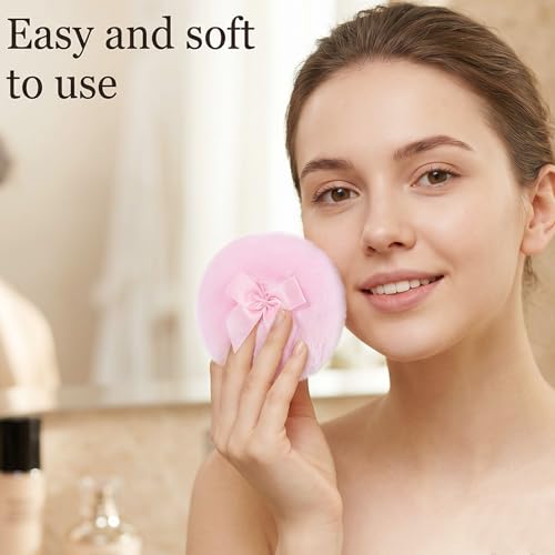 Large Fluffy Powder Puff Set Soft Washable Body and Face Puffs