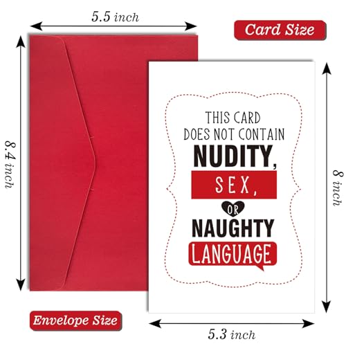 Ogeby Funny Dirty Valentine's Day Card with Red Envelope