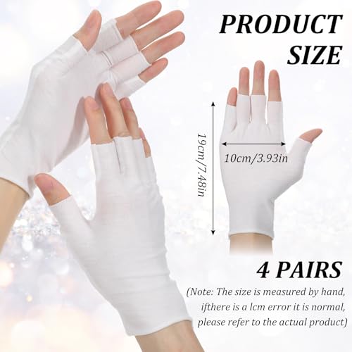 ADLABLD 4 Pairs Fingerless Cotton Moisturizing Gloves for Dry Hands Eczema