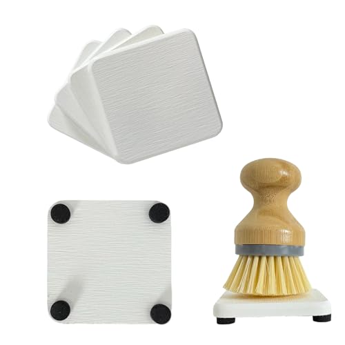 NiuYichee White Diatomite Coasters - 4PCS Quick-Drying Soap Dishes
