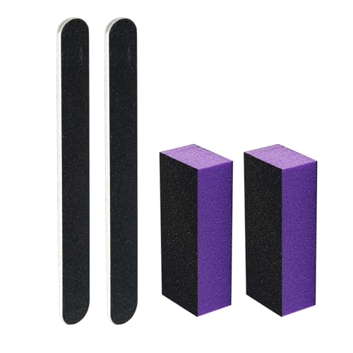SKYPIA 4-Pack Nail File and Buffer Block Set - 100/180 Grit Manicure Kit
