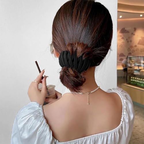 Aweoisa 3PCS Velvet Bird Nest Hair Clips Adjustable Expandable Hair Bun Makers