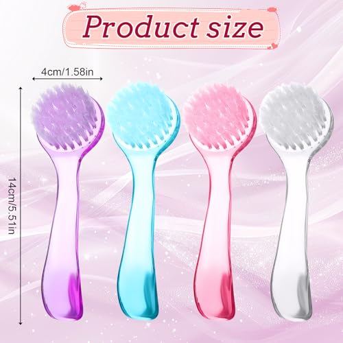 Snuviax 4-Piece Soft Nail Cleaning Brush Set with Handle Grip