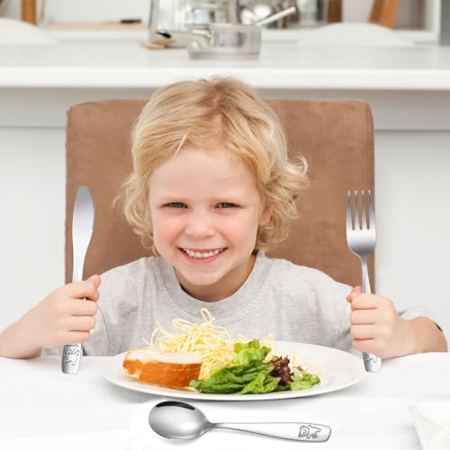 9-Piece Kids Stainless Steel Silverware Set - Safe & Easy to Grip