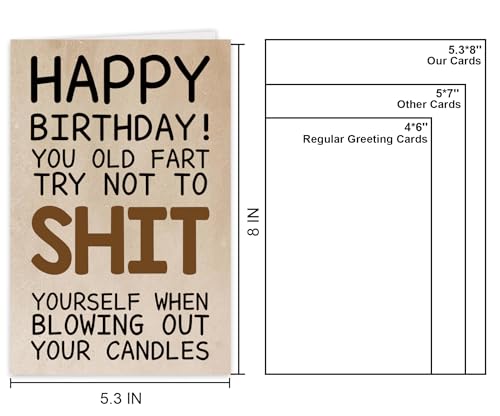 Funny Humor Birthday Card for 50th 60th 70th 80th Celebrations