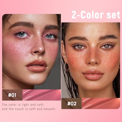 HOSAILY 2-in-1 Freckle Stamp and Liquid Blush Pen Waterproof Sunkissed Makeup