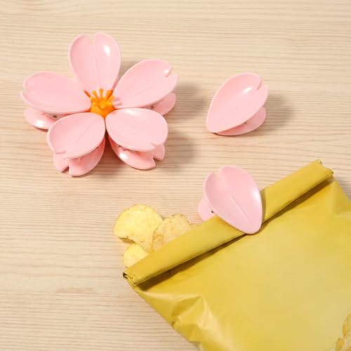 Cherry Blossom Magnet Bag Clips - Cute Reusable Fridge Sealing Clips