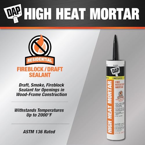 DAP High Heat Mortar Caulk 10.1 oz - Pack of 2, Black
