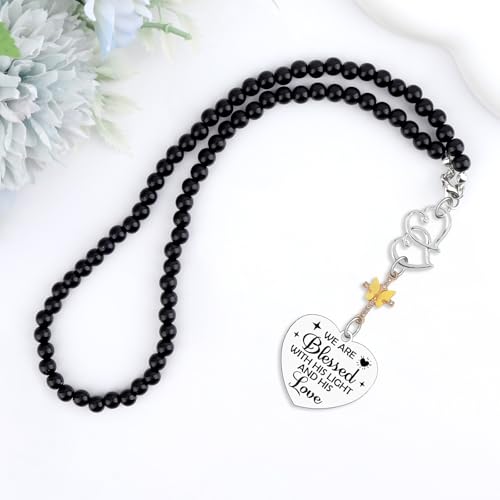 Christian Rearview Mirror Charm with Bible Verse - Religious Car Accessory