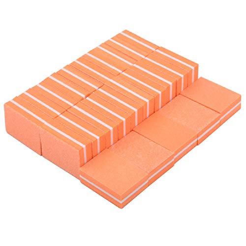 Yimart 20-Pack Double-Sided Mini Nail Buffer Blocks, Orange Sponge Files for Manicure