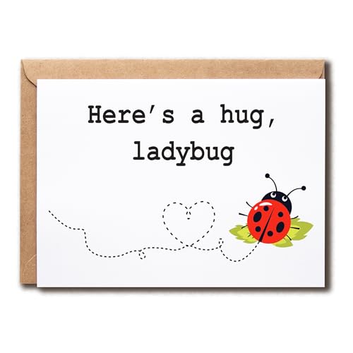 Here's a Hug Ladybug Greeting Card - Blank Inside, 5x7