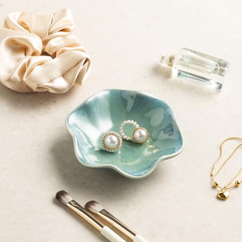 NAIYANJA Green Ceramic Lotus Leaf Trinket Dish Jewelry Ring Holder