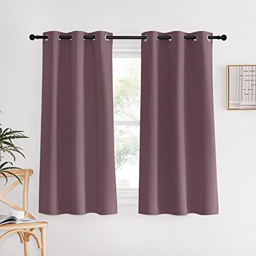 NICETOWN Thermal Insulated Blackout Curtains - 34" x 60" - Dry Rose