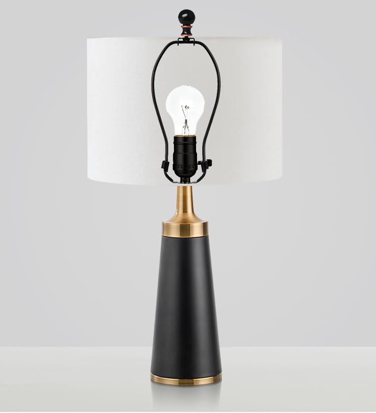 GY & CK Ball Lamp Finials 2-Pack Aluminum Shade Topper Knobs, Black and Bronze