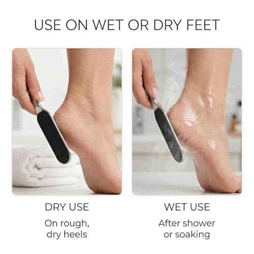 KYAALN Stainless Steel Foot File & Callus Remover Kit with Pads and Masks