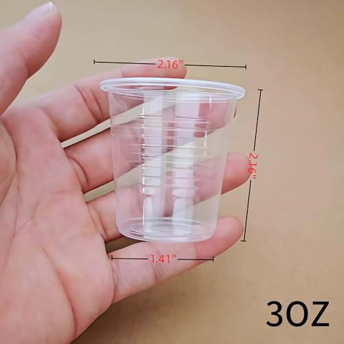 Cynohesta 0.75oz Disposable Plastic Shot Glasses - 200 Clear Sample Cups for Tasting & Drinking