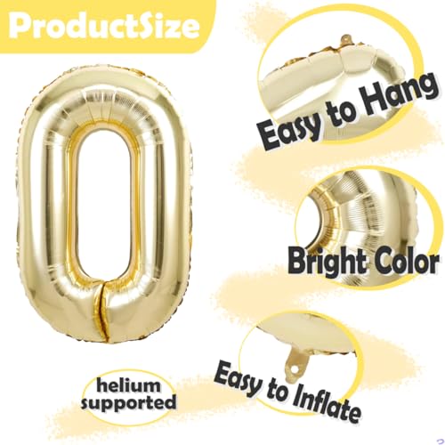 Florisland 40 Inch Light Gold Number 11 Foil Balloon Birthday Decoration