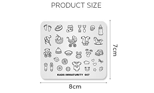 KADS Nail Art Stamping Plate - Cute Baby Immaturity DIY Manicure Template IM007