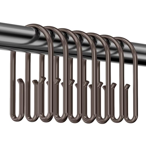 Rust-Resistant Double Shower Curtain Hooks - Set of 12