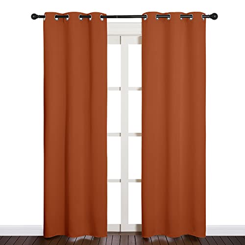 NICETOWN Burnt Orange Blackout Curtains, 34" x 84" (2 Panels)