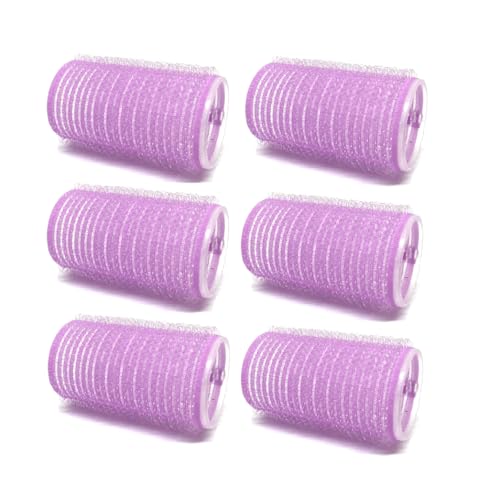 Self Grip Hair Rollers 6-Piece Medium 1.2 Inch Assorted Colors