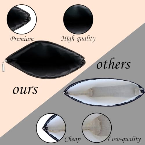 FTIRPW Funny Black Cat Makeup Bag - Water-Resistant Travel Cosmetic Pouch