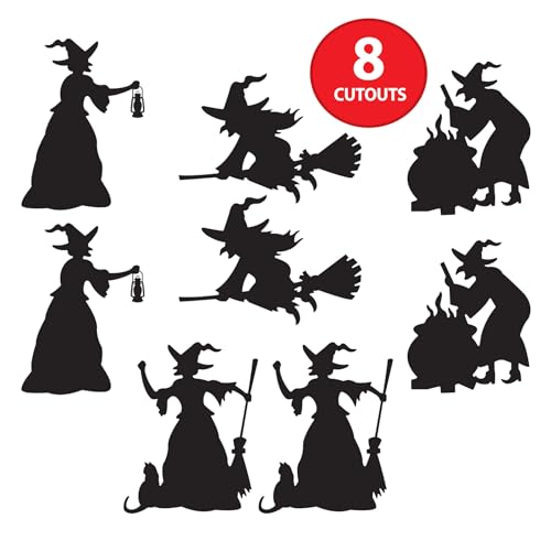 Beistle Witch Silhouette Cutouts - 8 Piece Halloween Party Decorations