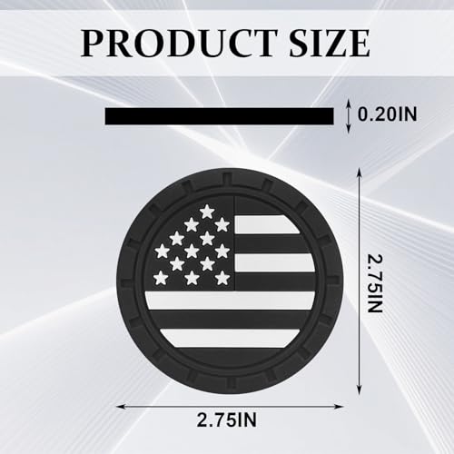 American Flag Car Cup Holder Coasters - 4 Pack, 2.75 Inch Anti-Slip