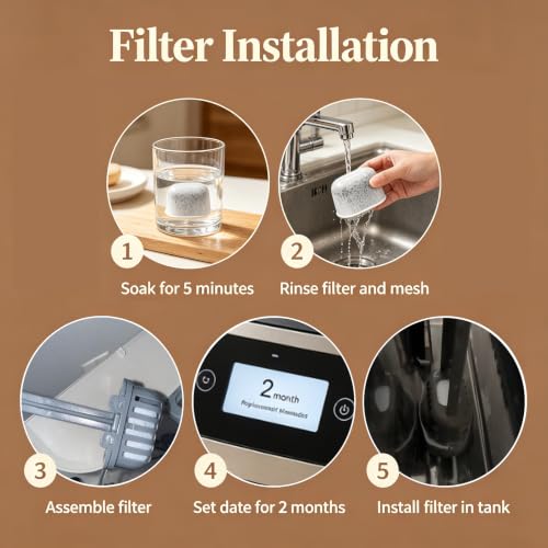 Seamaka 6 Pack Charcoal Water Filters for Breville Espresso Machines (BWF100)