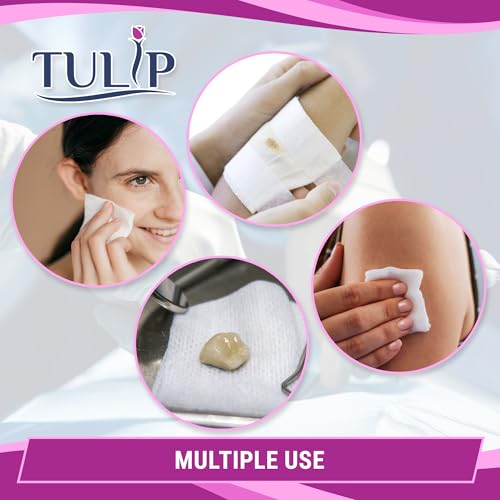 200 Gauze Pads 4x4 4-Ply Non Woven Gauze Sponges - Non Sterile Dental Gauze & Esthetic Wipes - Soft All Purpose Medical Gauze Squares for First Aid Kit, Surgical, Wound Dressing by Tulip