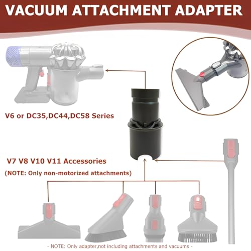 Vacuum Attachment Adapter Kit for V6-V11, DC30-DC58 Compatible, 1.25 Inch Port