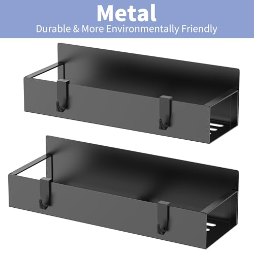 Magnetic Spice Rack for Refrigerator - 2 Pack Black Organizer
