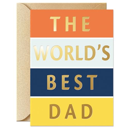 Premium Father's Day Card 5x7 with Gold Foil & Envelope