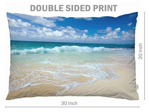 EKOBLA Tropical Beach Lumbar Pillow Cover, 20x30 Inch Microfiber Cushion Case