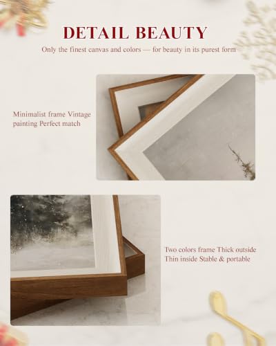 Silent Forest Framed Christmas Pine Forest Wall Art Set 16x20 inch