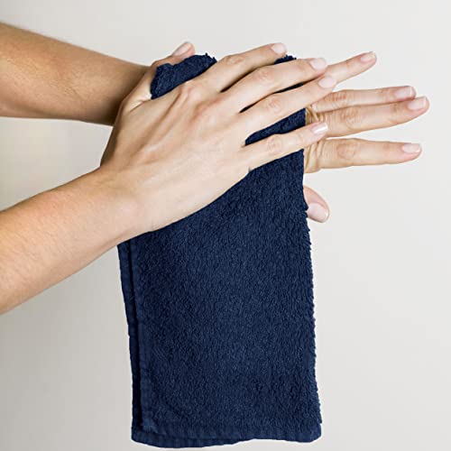 Utopia Towels 24-Pack Washcloths, 100% Ring Spun Cotton, 12x12 in, Navy