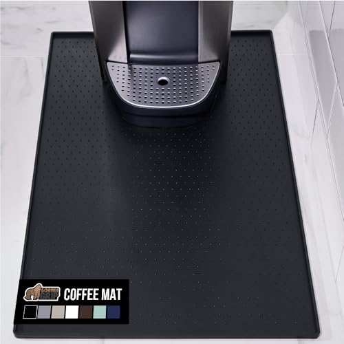 Gorilla Grip Silicone Coffee Mat - Waterproof 15x23 Inch for Espresso Bar, Black