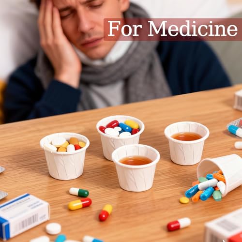 GGOLDMER 300 Pack 0.5 oz Disposable Paper Souffle Cups for Food & Pills