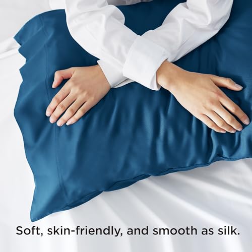 Bedsure Bamboo Cooling Pillowcases - King Size, Teal, Set of 2