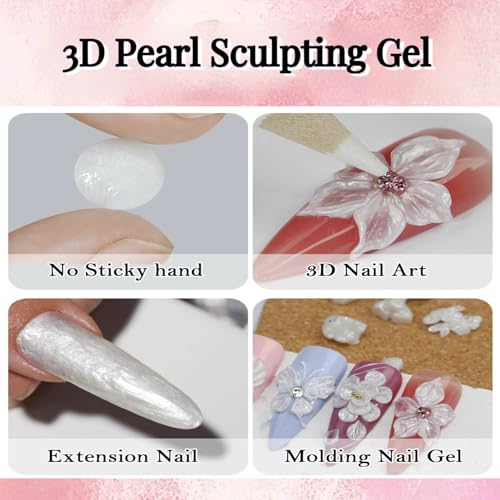 IFFANSHU Solid Builder Gel for Nails Pearl White 3D Sculpting 15g