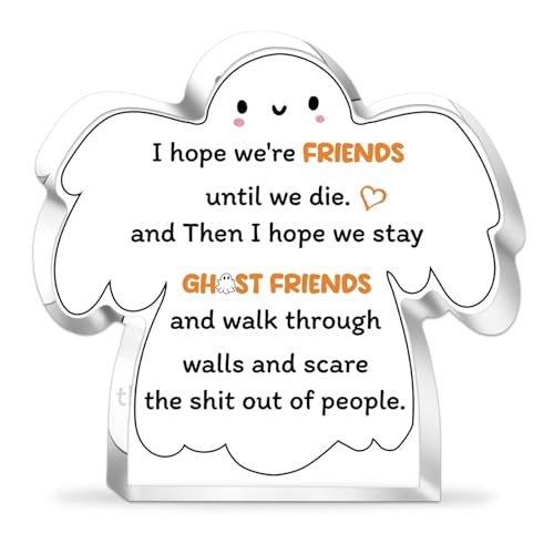 Ghost Friends Acrylic Plaque Funny Best Friend Desk Decor Gift
