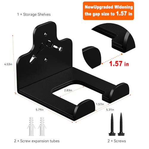 Heavy Duty Garage Trimmer Wall Mount Rack - 2 Pack Black Weed Eater Hanger