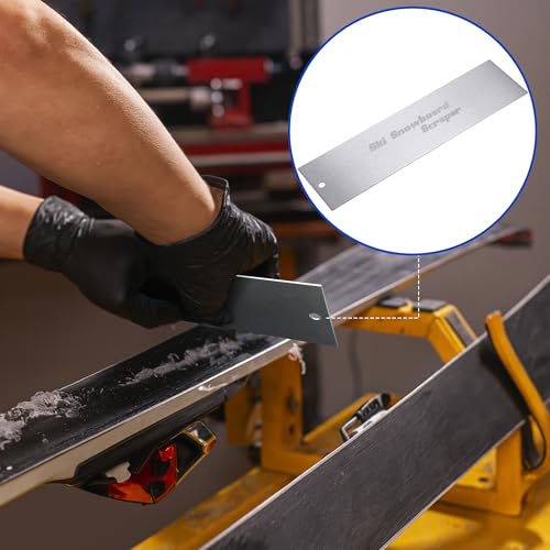 2 Pcs Stainless Steel Ski Scrapers, Snowboard Scraper Repair Tool, Ski Snowboard Scraper for Base Maintenance and Smoothing