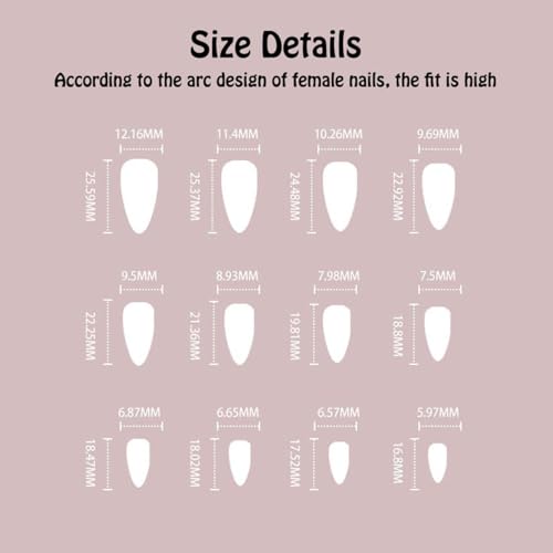 ANDGING Almond White Press On Nails Short French Tip Fake Nails with 3D Bow Flower